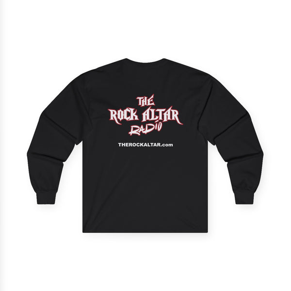 Unisex Long Sleeve Tee - The Rock Altar Radio Skull Design