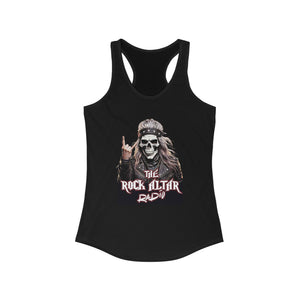 Rock Altar Radio Women's Racerback Tank - Skull Graphic Tee for Music Lovers