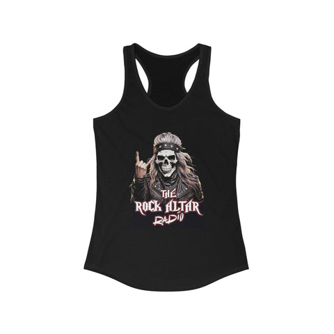 Rock Altar Radio Women's Racerback Tank - Skull Graphic Tee for Music Lovers